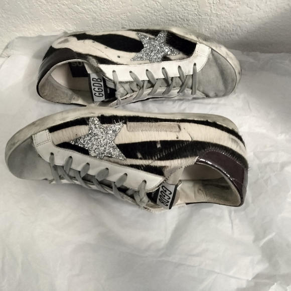 GOLDEN GOOSE GENIUNE CALF HAIR SIZE 38 ZEBRA PRINT - Picture 11 of 16